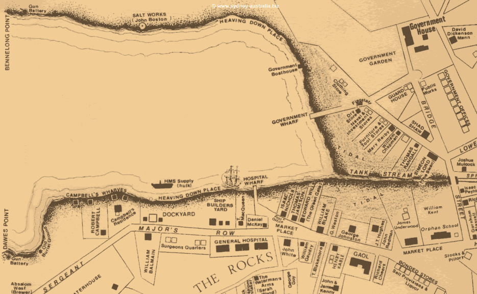 Sydney Cove Map - Early 1800s