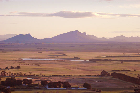 From a distance, The Grampians Ranges.