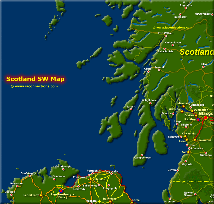 Map of South West Scotland - Click to Zoom Out