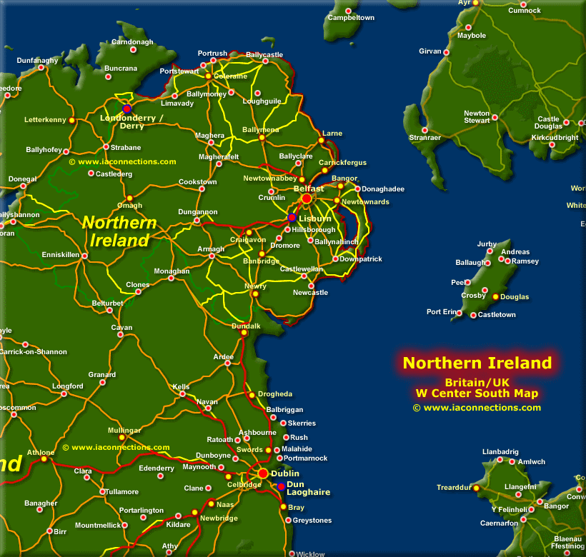 Map of Northern Ireland - Click to Zoom Out