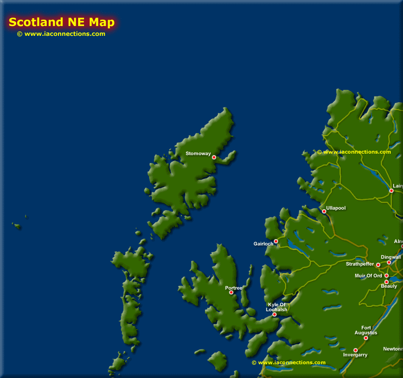 Map of North West Scotland - Click to Zoom Out
