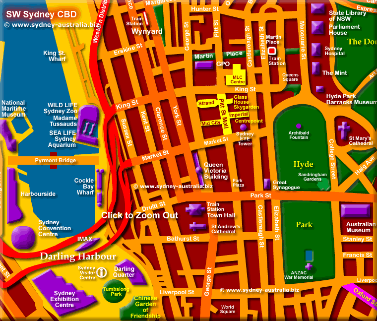 Sydney City Road Map Sydney City Map