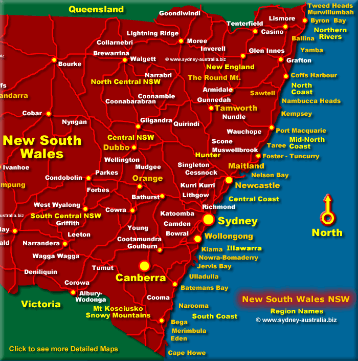 nsw south east coast map East New South Wales Map N S W Coast nsw south east coast map