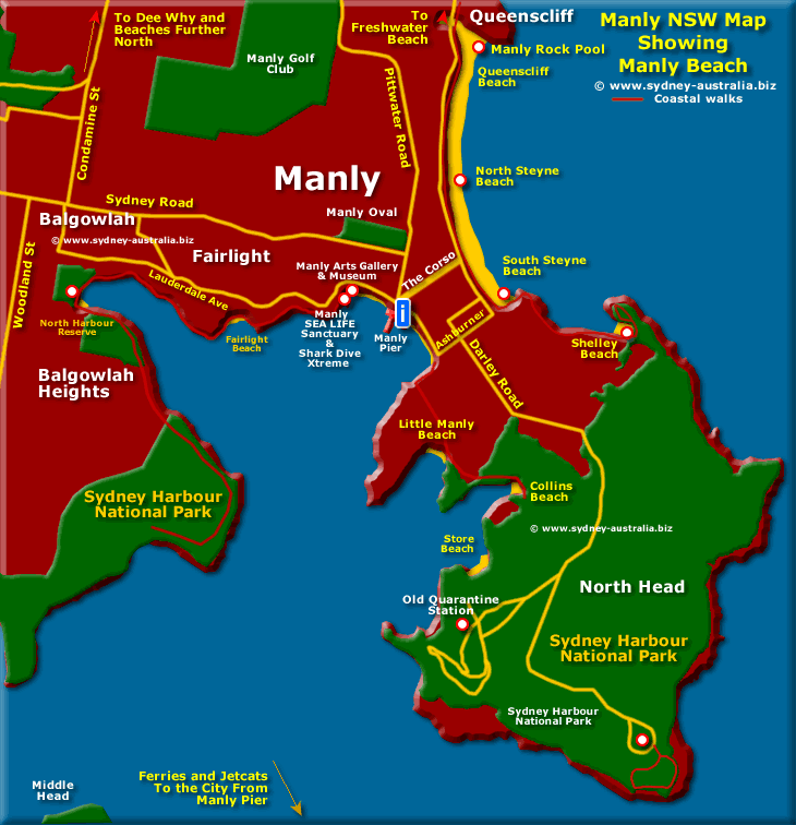 Manly Beach Map And Sydney Australia Maps - Gambaran