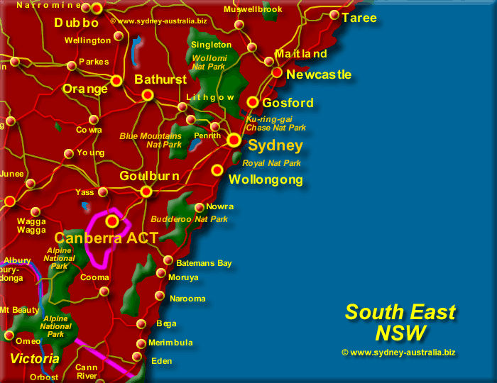 map of nsw east coast South East Nsw Map Coast Of Australia map of nsw east coast