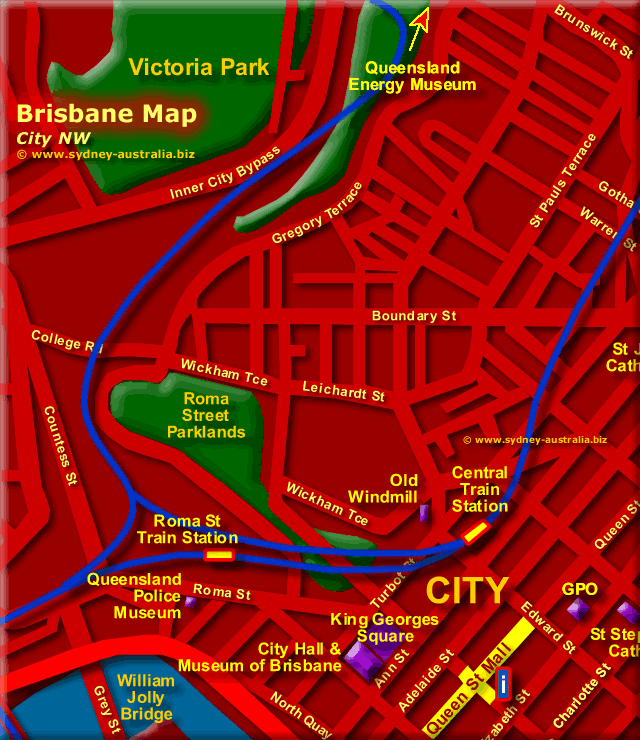 Map Of Brisbane City Centre
