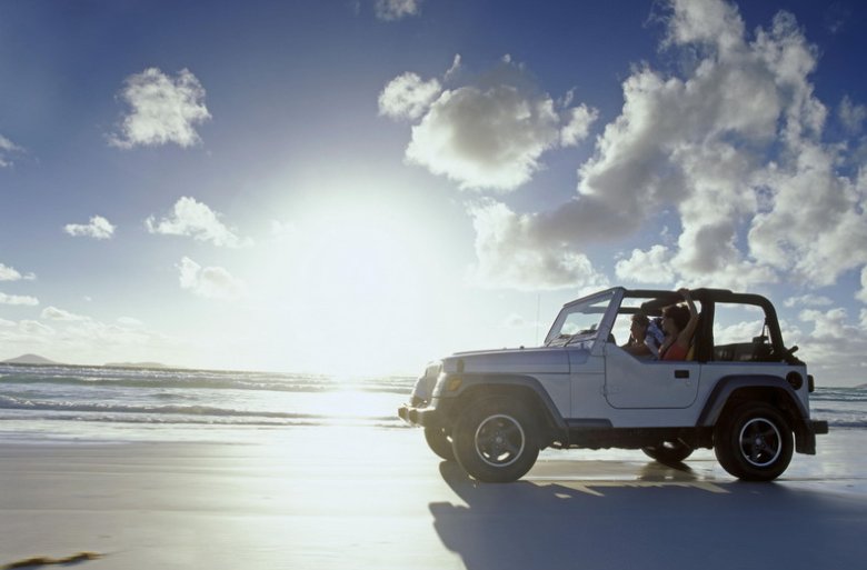 4WD along the beach.